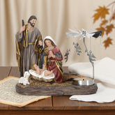 7 Inch Holy Family Candle Holder,Holy Family with baby Jesus, Holy Family Statue, Religious Holy Family, Mary and Joseph, Holy Family Candle Holder, Nativity Advent Decorations
