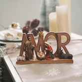7 Inch AMOR Design Holy Family,Religious Gifting Nativity Holy Family Scene With AMOR, Nativity Scene Love Nacimiento amor Christmas Jesus Holiday Gift