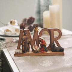 7 Inch AMOR Design Holy Family,Religious Gifting Nativity Holy Family Scene With AMOR, Nativity Scene Love Nacimiento amor Christmas Jesus Holiday Gift