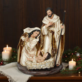 8 Inch Holy Family in Gold Color,Holy Family One Piece Figure, Holy Family Nativity Set, Nativity Group Resin Nativity Scene, Nativity Figurines, Holy Night Model, Christmas Religious Gifts