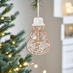 4 Inch Resin Snowman Ornaments,Iced Resin Gingerbread Biscuit Christmas Baking Tree Decorations, Iced Dough Christmas Tree Decorations, Resin Light Up Gingerbread House, Three Ornaments Polyresin Snowflake House Reindeer Snowman