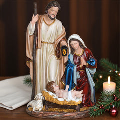 18 Inch Holy Family,Holy Family Nativity Scene, Resin Mary, Jesus and Baby Jesus One Piece, Resin Nativity Scene Gifts, Holy Night Model, Christmas Religious Gifts