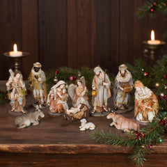 12 Inch Nativity Set, set 11pcs,Nativity Christmas Sets Gifts, Christmas Resin Scenes Figures Sets Tabletop, Christmas Collectibles Figurines Statue Decor, Handcrafted Resin Nativity Sets, Traditional Christmas Figurine