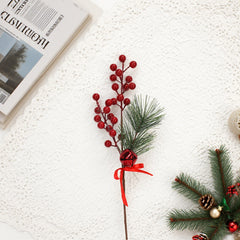 13.5 Inch Berry Pick w/Bell,Christmas Picks Artificial Red Berry Stems, Artificial Floral Picks Berries for Xmas Tree Ornaments, Red Berries and Bell Pick Home Decorations, Sprays and Picks Christams Holiday Ornaments