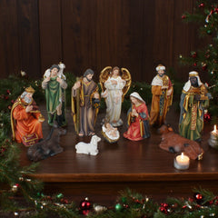 5 Inch Nativity Set, set 11pcs,Nativity Christmas Sets Gifts, Christmas Resin Scenes Figures Sets Tabletop, Christmas Collectibles Figurines Statue Decor, Handcrafted Resin Nativity Sets, Traditional Christmas Figurine