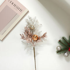 14.5 Inch Champaign Pick,Christmas Holiday Flower Holiday Picks Decors, Wreath Attachments, Tree trimming, Christmas Wreath Accessories, Christmas Tree Home Decoration, Champaign Gold Sprays and Picks