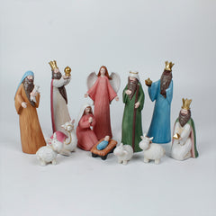 8 Inch Nativity Set, set 11pcs,Nativity Christmas Sets Gifts, Christmas Resin Scenes Figures Sets Tabletop,Christmas Collectibles Figurines Statue Decor,Handcrafted Resin Nativity Sets for Home, Modern Christmas Figurine