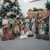 32 Inch Large Nativity Set, set 12pcs,Large Nativity Christmas Sets in church, Outdoor Christmas Resin Scenes Full Color, Fiberglass Christmas Collectibles Figurines Statue , Traditional Christmas Figurine Outdoor