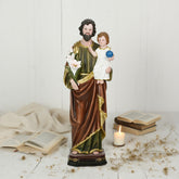 18 Inch St. Joseph with Child in Resin,Saint Joseph Resin Figurines, Religious Gift St. Joseph, St. Joseph and Child Jesus Figure, Saint Joseph Collection Figure