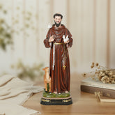 18 Inch St. Francis in Resin,St. Francis with Animals Figure,Resin Patron of Animal Figurine Saint Francis Sculpture , Catholic Statue Patrons for Church,Catholic St. Francis Statue for Patio