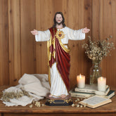 22 Inch Sacred Heart of Jesus Statue in Resin,Imagen Sagrado Corazon de Jesus Religious Gift, Statue Sacred Heart Open Arms Religious Figurine, Resin Figuries Figurine Sacred Heart Of Jesus
