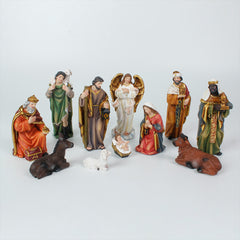 5 Inch Nativity Set, set 11pcs,Nativity Christmas Sets Gifts, Christmas Resin Scenes Figures Sets Tabletop, Christmas Collectibles Figurines Statue Decor, Handcrafted Resin Nativity Sets, Traditional Christmas Figurine