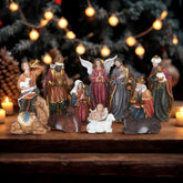 16 Inch Nativity Set, set 12pcs,Nativity Christmas Sets Gifts, Christmas Resin Scenes Figures Sets Tabletop,Christmas Collectibles Figurines Statue Decor,Handcrafted Resin Nativity Sets, Traditional Christmas Figurine
