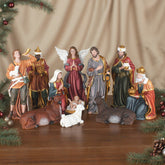 24 Inch Nativity Set, set 11pcs,Large Nativity Christmas Sets in church, Outdoor Christmas Resin Scenes Full Color, Fiberglass Christmas Collectibles Figurines Statue ,Handcrafted Resin Nativity Sets in big size, Traditional Christmas Figurine Outdoor