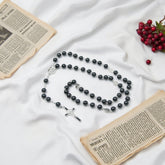 St Benedit coins Rosary with black Jesus Crucifix,Religious Gift Rosaries, Catholic Rosary Necklace, Beads Rosaries, Jesus Crucifix Cross Rosary for prayer
