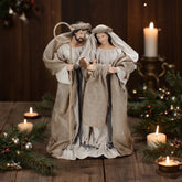 19 Inch Fabric Standing Holy Family,Nativity Christmas Set Fabric Clothes, Christmas Resin Scenes Figures Sets Tabletop,Christmas Collectibles Figurines Statue Decor,Handcrafted Resin Nativity Set Fabric Clothes Traditional Christmas Figurine