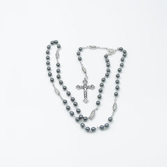 Grey 8mm Beads Rosary with our lady of gudalupe medal and Crucifix,Religious Gift Rosaries, Catholic Rosary Necklace, Beads Rosaries, Jesus Crucifix Cross Rosary for prayer