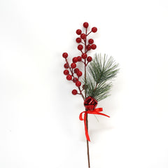 13.5 Inch Berry Pick w/Bell,Christmas Picks Artificial Red Berry Stems, Artificial Floral Picks Berries for Xmas Tree Ornaments, Red Berries and Bell Pick Home Decorations, Sprays and Picks Christams Holiday Ornaments