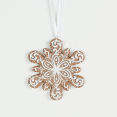 3 Inch Resin Snowflake Ornaments,Iced Resin Gingerbread Biscuit Christmas Baking Tree Decorations, Iced Dough Christmas Tree Decorations,Faux Gingerbread Cookie Ornaments, Gingerbread Snowflake Ornaments, Piped Gingerbread House Hanging Ornament