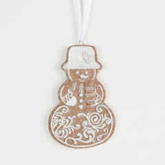 4 Inch Resin Snowman Ornaments,Iced Resin Gingerbread Biscuit Christmas Baking Tree Decorations, Iced Dough Christmas Tree Decorations, Resin Light Up Gingerbread House, Three Ornaments Polyresin Snowflake House Reindeer Snowman