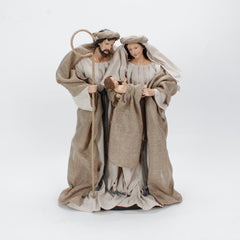 19 Inch Fabric Standing Holy Family,Nativity Christmas Set Fabric Clothes, Christmas Resin Scenes Figures Sets Tabletop,Christmas Collectibles Figurines Statue Decor,Handcrafted Resin Nativity Set Fabric Clothes Traditional Christmas Figurine