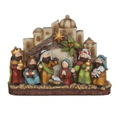 11 Inch Cartoon Nativity Scene One Pieces,MINI Nativity Christmas Gifts, Christmas Resin Scenes Figures Sets Tabletop, Kids Christmas Collectibles Figurines Statue Gifts, Traditional One Piece Christmas Figurine