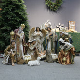 36 Inch Large Nativity Set, set 11pcs,Large Nativity Christmas Sets in church, Outdoor Christmas Resin Scenes Full Color, Fiberglass Christmas Collectibles Figurines Statue , Traditional Christmas Figurine Outdoor