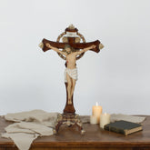 15 Inch Crucifix on Wall- Resin,Crucifix with Stand,Hanging Crucifix, ChristianGifts, Crucifixion,Crucifixion of Jesus