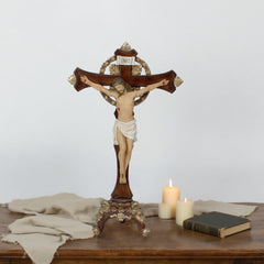 15 Inch Crucifix on Wall- Resin,Crucifix with Stand,Hanging Crucifix, ChristianGifts, Crucifixion,Crucifixion of Jesus