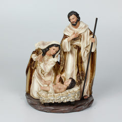 8 Inch Holy Family in Gold Color,Holy Family One Piece Figure, Holy Family Nativity Set, Nativity Group Resin Nativity Scene, Nativity Figurines, Holy Night Model, Christmas Religious Gifts