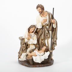 12 Inch Holy Family with Glitter,Religious Gifting Nativity Scene Holy Family, Holy Family Nativity Set, Nativity Group Resin Nativity Scene, Nativity Figurines, Holy Night Model, Christmas Religious Gifts