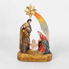 12 Inch Holy Family with Lights and music, Battery Oprated, Slient Night,lighted Nativity Figurine with Start, Holy Family Nativity Scene, Nativity Sets Decorations Christmas Nativity Set Holy Family Nativity Scene