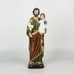 18 Inch St. Joseph with Child in Resin,Saint Joseph Resin Figurines, Religious Gift St. Joseph, St. Joseph and Child Jesus Figure, Saint Joseph Collection Figure