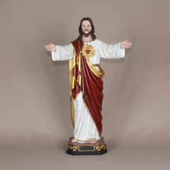 22 Inch Sacred Heart of Jesus Statue in Resin,Imagen Sagrado Corazon de Jesus Religious Gift, Statue Sacred Heart Open Arms Religious Figurine, Resin Figuries Figurine Sacred Heart Of Jesus