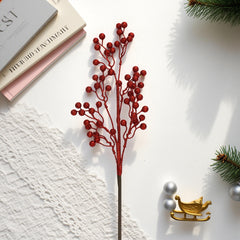 38 Inch Red Balls Spary，Red Ball Bunch Christmas Decorative Artificial Christmas Long Stem Pick, Plastic Foam Red Gold Sliver Green Artificial Picks for Christmas Hotel Store Decoration, Long Spary Picks for Christmas Daily Decor