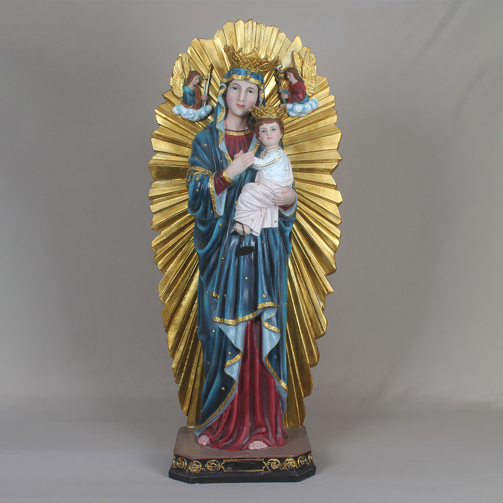 34 Inch Our Lady Of Perpetual Help in resin，Catholic Religious Statue Sculpture Figurine, Mother Mary Collection, Catholic Statue Virgin Mary Figure, Home and Garden Religious Figurines