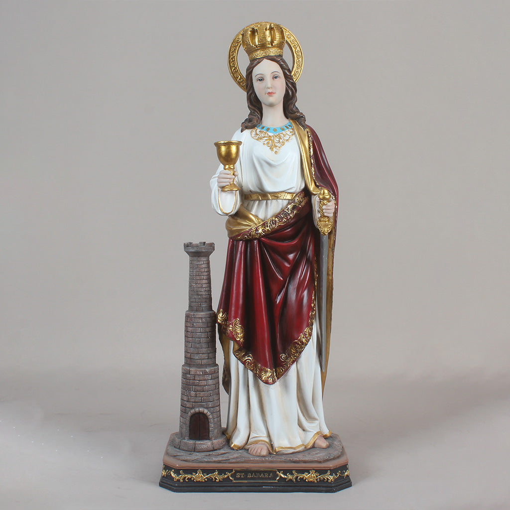 24 Inch St.Babala in resin，Holy Figurine Sculpture, Saint Barbara Holy Figurine Sculpture, The Patriot for Women