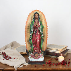25 Inch Our Lady of Guadalupe  in resin，Virgin de Gudalupe Statues, Mother of God Large Holy Madonna Resin Religious, Virgin Mary Praying Statue, Home and Garden Religious Figurines