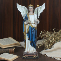 24 Inch St. Raphael in Resin，Patrons & Protectors St. Raphael Figure, Archangel St. Raphael Statue, Religious Collectible Angel Sculpture, Archangel Raphael Holy Figurine Religious Decor