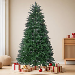 70 Inch Artificial Cypress Christmas Tree Green，Spruce Artificial Holiday Christmas Tree for Home, Office, Party Decoration w/ Easy Assembly, Fraser Fir Blue-Green Needles Tree, Classical Balsam Fir Tree for Christmas,
