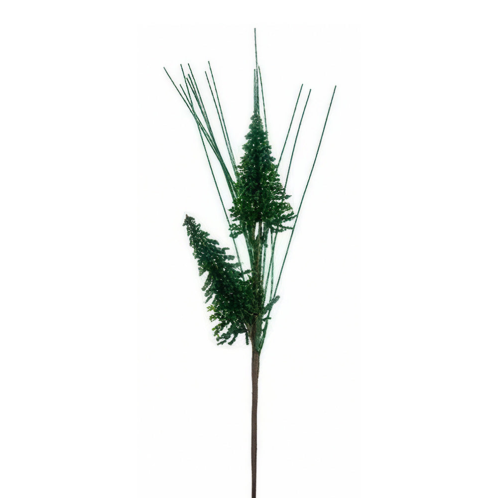20 Inch Green Artificial Christmas Pick, Holiday Tree Branch, Christmas Floral Spray, Festive Greenery for Arrangements and Decorations