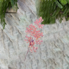 35 Inch Pink Glitter Leaf with Berries Christmas Spray Pick – Artificial Holiday Stem, Christmas Tree Decoration, Glittered Branch Ornament for Holiday Floral Arrangements