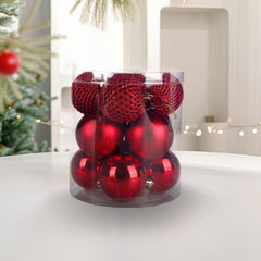 2/3/4/5 Inch Red Christmas Ball 16pk，Christmas Tree Decorations Ball Ornaments Balls Xmas Hanging Decorations Holiday Decor, Christmas Balls Ornaments Luxury Set Xmas Tree Topper and Hang Rope, Gold, Red, Sliver
