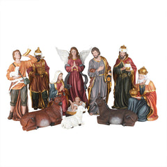 24 Inch Nativity Set, set 11pcs,Large Nativity Christmas Sets in church, Outdoor Christmas Resin Scenes Full Color, Fiberglass Christmas Collectibles Figurines Statue ,Handcrafted Resin Nativity Sets in big size, Traditional Christmas Figurine Outdoor