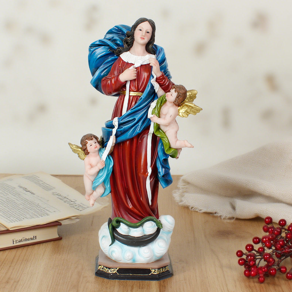 16 Inch Mary Untier of Knots in resin， Virgin Mary Art, Religious Mary Statues, Religious Spiritual Figuries