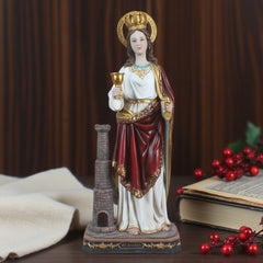 24 Inch St.Babala in resin，Holy Figurine Sculpture, Saint Barbara Holy Figurine Sculpture, The Patriot for Women
