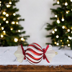 15.7 Inch Red and White Candy Ornament for Christmas Tree, Plastic Candy Hanging Decoration, Holiday Tree Hanging Ornament