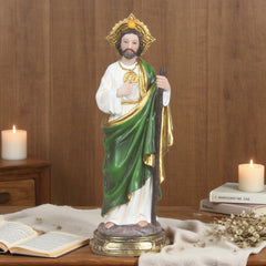 8 Inch St.Juda in Resin，Saint Jude StatueReligious Figurine, Saint Jude The Apostle Resin, San Judas Tadeo St Santo Figurine, Religious Resin St Jude Holy Statues, St. Jude Thaddeus Figurine