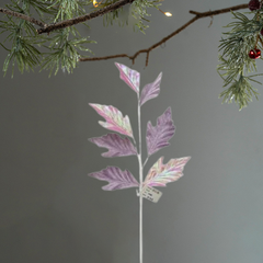 27 Inch Pink & Purple Leaf Christmas Spray, Holiday Floral Stems, Festive Christmas Tree Decoration, Artificial Christmas Branches for Home & Tree Decor