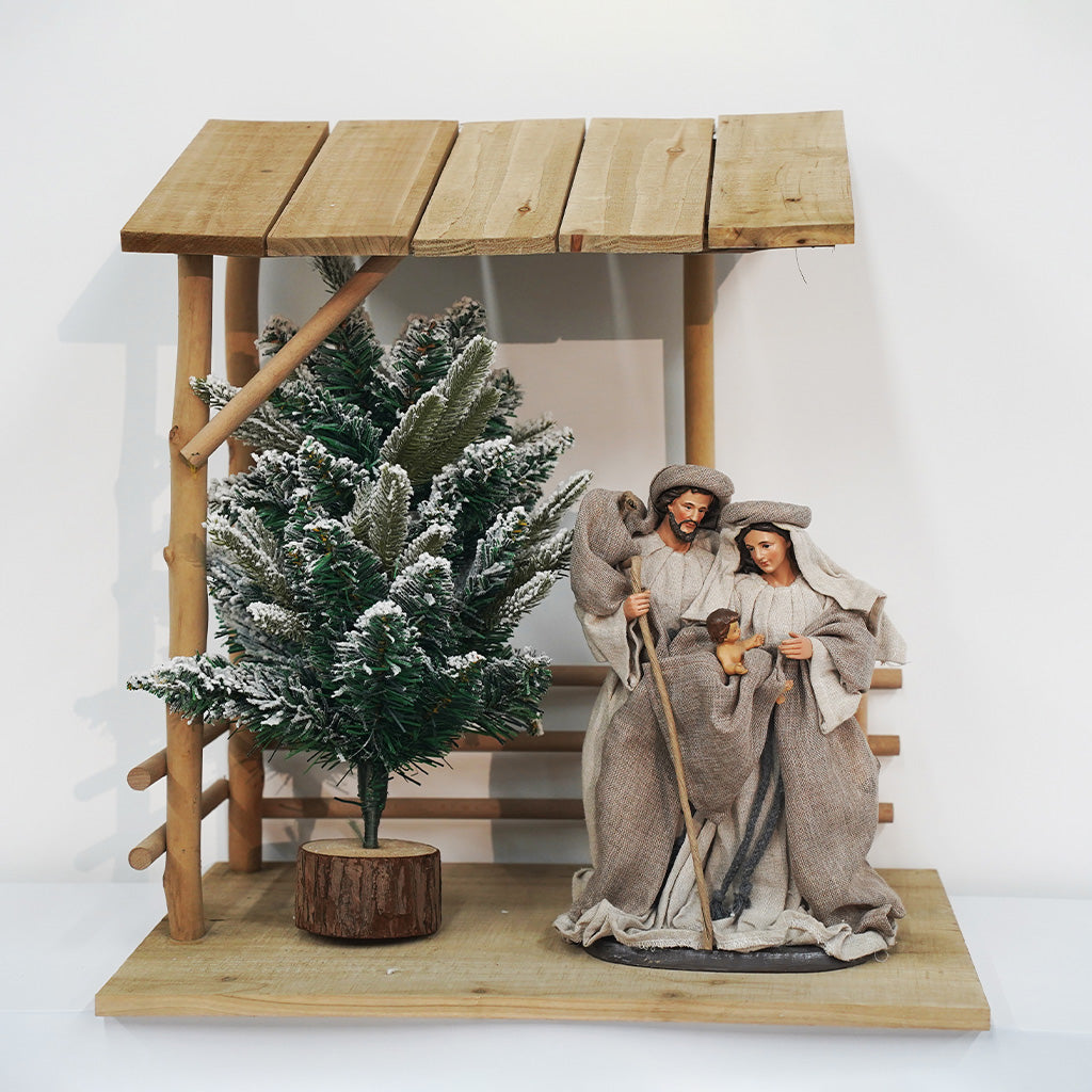 19 Inch Fabric Standing Holy Family，Nativity Christmas Set Fabric Clothes, Christmas Resin Scenes Figures Sets Tabletop,Christmas Collectibles Figurines Statue Decor,Handcrafted Resin Nativity Set Fabric Clothes Traditional Christmas Figurine